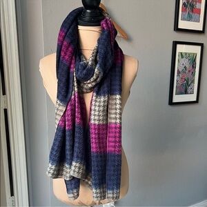 Plaid Scarf in Pink and Blue